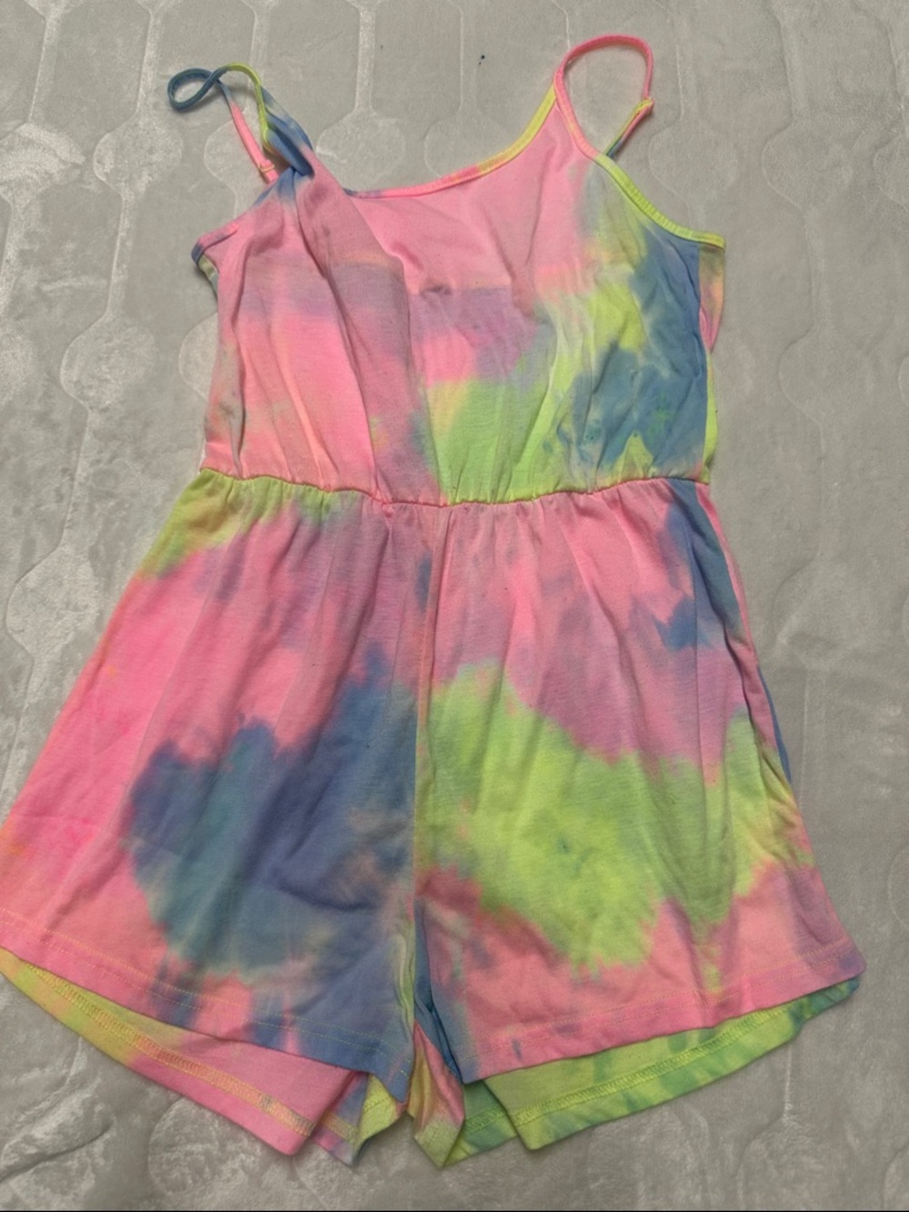 Kids Tie-Dye Pink & Multicolor Romper